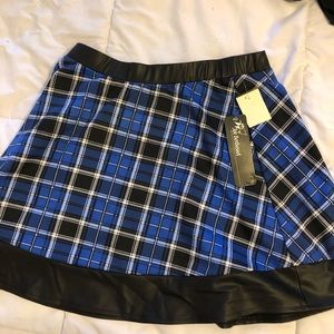 plaid flared mini skirt